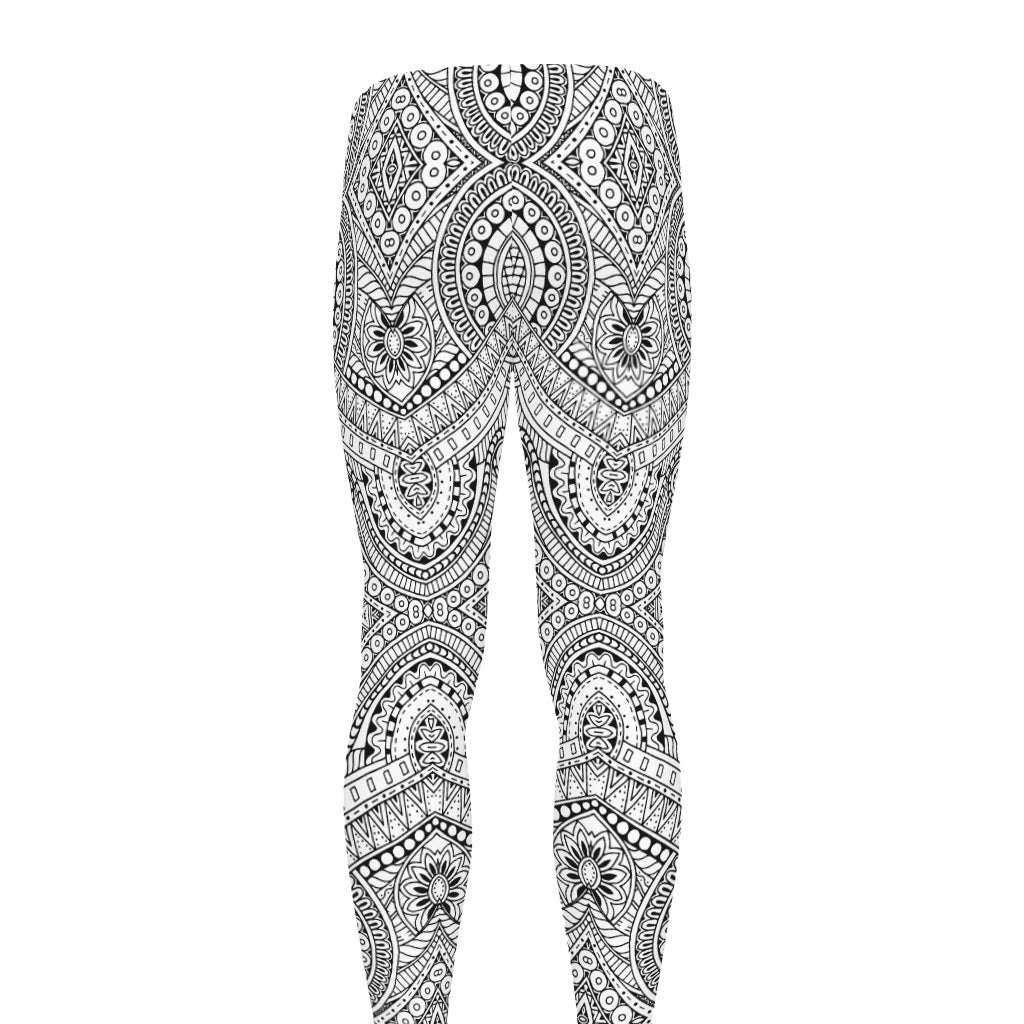 Ethnic Zentangle Pattern Print Men's leggings
