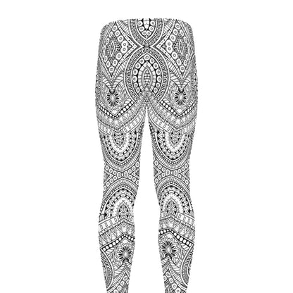 Ethnic Zentangle Pattern Print Men's leggings