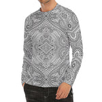 Ethnic Zentangle Pattern Print Men's Long Sleeve Rash Guard