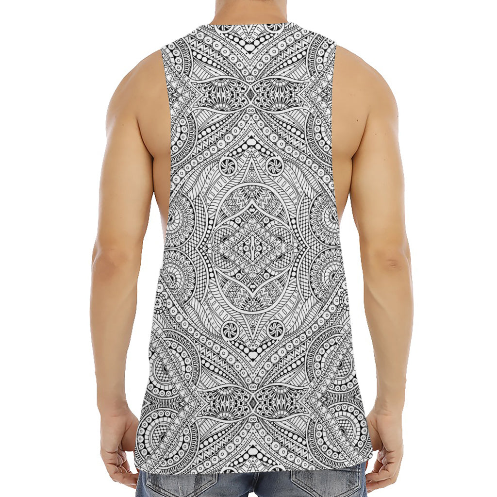Ethnic Zentangle Pattern Print Men's Muscle Tank Top