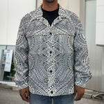 Ethnic Zentangle Pattern Print Men's Shirt Jacket
