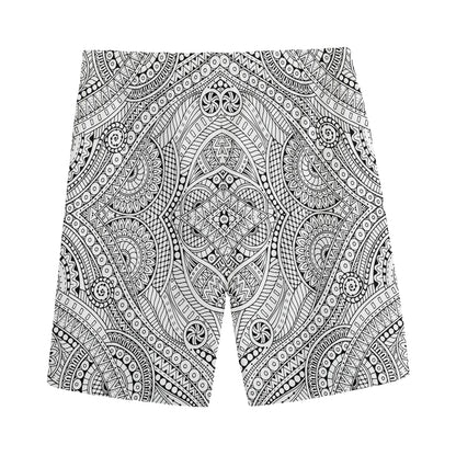 Ethnic Zentangle Pattern Print Men's Sports Shorts