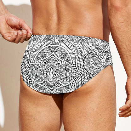 Ethnic Zentangle Pattern Print Men's Swim Briefs
