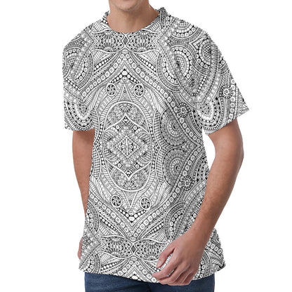 Ethnic Zentangle Pattern Print Men's Velvet T-Shirt