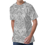 Ethnic Zentangle Pattern Print Men's Velvet T-Shirt