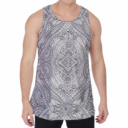 Ethnic Zentangle Pattern Print Men's Velvet Tank Top