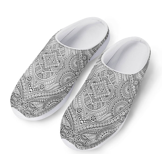 Ethnic Zentangle Pattern Print Mesh Casual Shoes