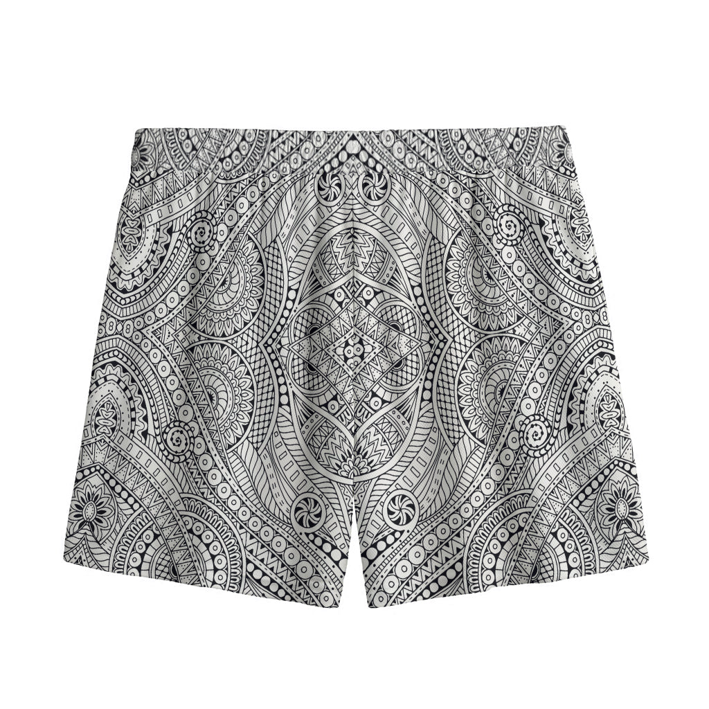 Ethnic Zentangle Pattern Print Mesh Shorts