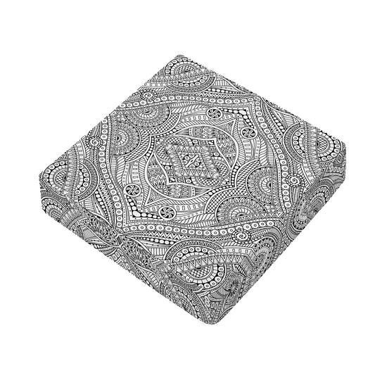 Ethnic Zentangle Pattern Print Outdoor Seat Cushion Cover