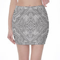 Ethnic Zentangle Pattern Print Pencil Mini Skirt