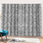 Ethnic Zentangle Pattern Print Pencil Pleat Curtains
