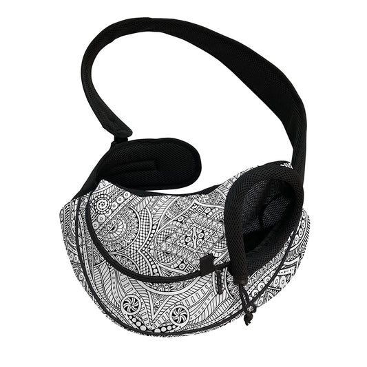 Ethnic Zentangle Pattern Print Pet Sling Carrier