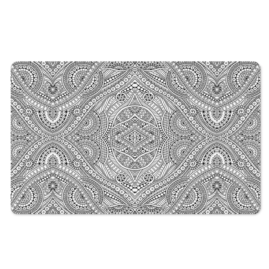 Ethnic Zentangle Pattern Print Polyester Doormat