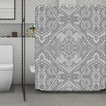 Ethnic Zentangle Pattern Print Polyester Shower Curtain