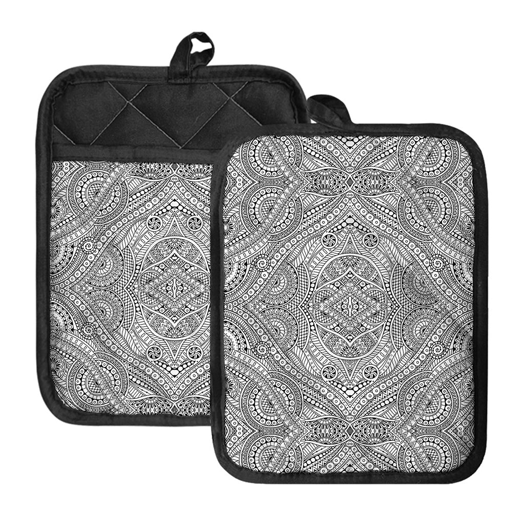 Ethnic Zentangle Pattern Print Pot Holders With Pocket