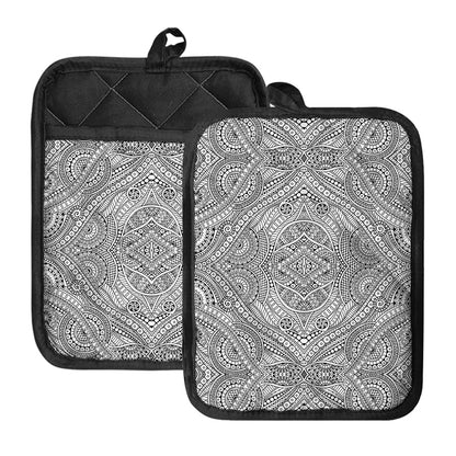 Ethnic Zentangle Pattern Print Pot Holders With Pocket