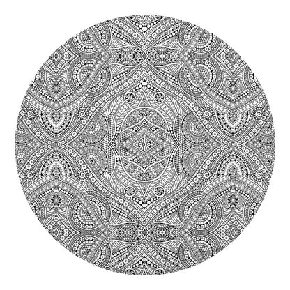 Ethnic Zentangle Pattern Print Round Blanket