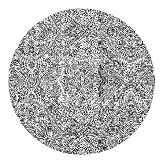 Ethnic Zentangle Pattern Print Round Blanket