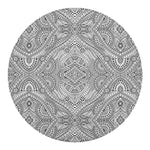 Ethnic Zentangle Pattern Print Round Blanket