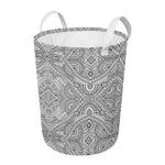 Ethnic Zentangle Pattern Print Round Laundry Basket