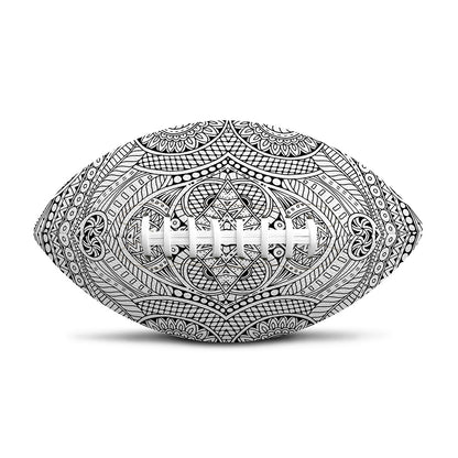 Ethnic Zentangle Pattern Print Rugby Ball