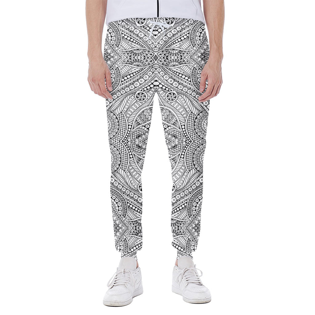 Ethnic Zentangle Pattern Print Scuba Joggers
