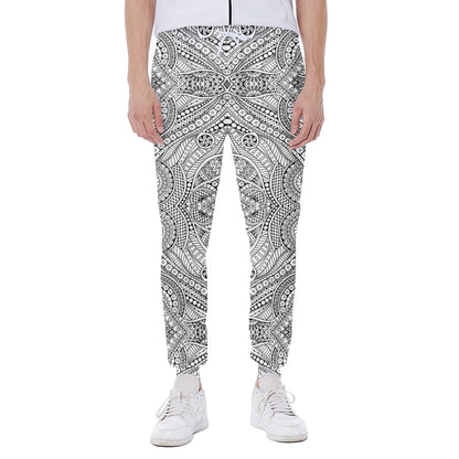 Ethnic Zentangle Pattern Print Scuba Joggers