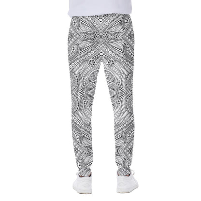 Ethnic Zentangle Pattern Print Scuba Joggers