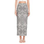 Ethnic Zentangle Pattern Print Side Slit Maxi Skirt
