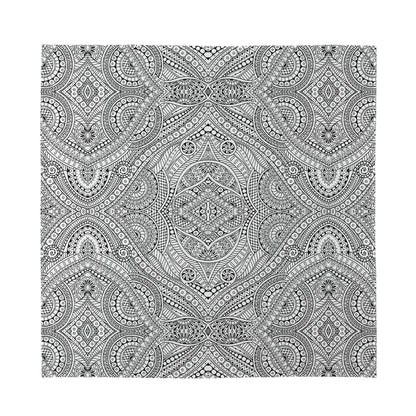 Ethnic Zentangle Pattern Print Silk Bandana