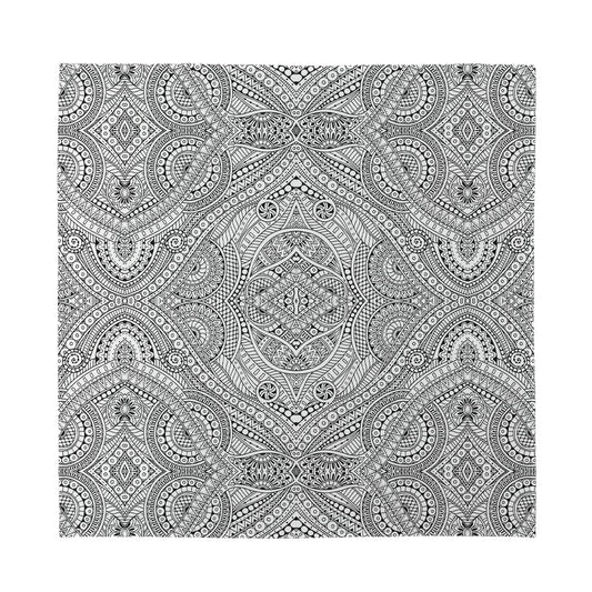 Ethnic Zentangle Pattern Print Silk Bandana