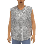 Ethnic Zentangle Pattern Print Sleeveless Baseball Jersey