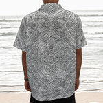 Ethnic Zentangle Pattern Print Textured Short Sleeve Shirt