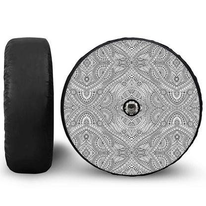 Ethnic Zentangle Pattern Print Tire Cover With Camera Hole