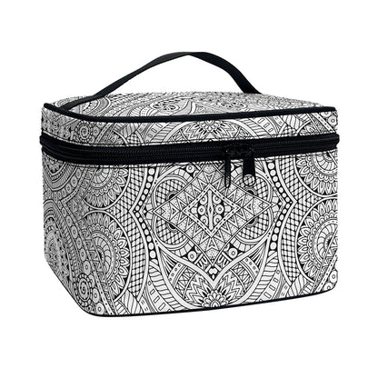 Ethnic Zentangle Pattern Print Travel Makeup Bag