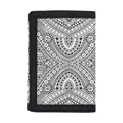 Ethnic Zentangle Pattern Print Trifold Wallet