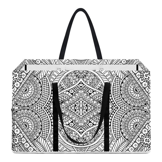 Ethnic Zentangle Pattern Print Utility Tote Bag
