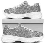 Ethnic Zentangle Pattern Print White Chunky Shoes