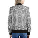 Ethnic Zentangle Pattern Print Women's Bomber Jacket