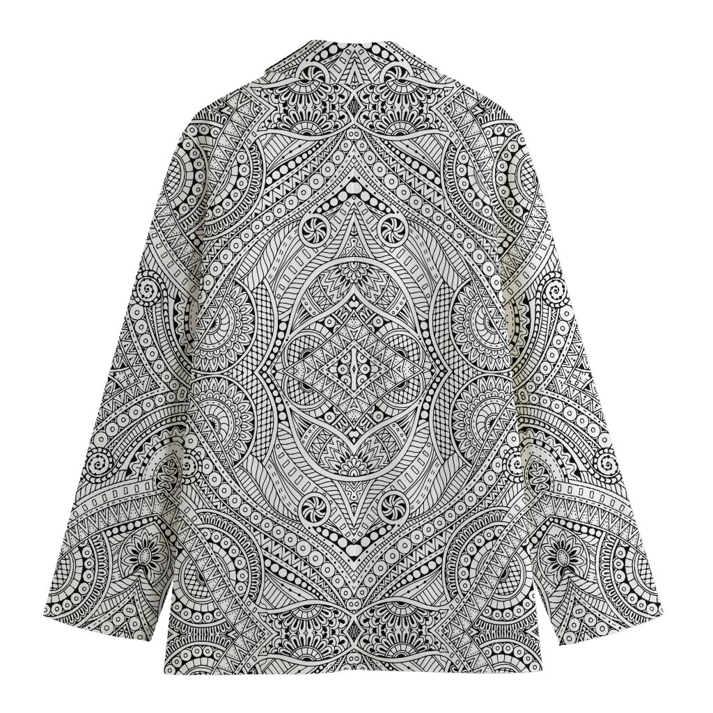 Ethnic Zentangle Pattern Print Women's Cotton Blazer