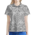 Ethnic Zentangle Pattern Print Women's Polo Shirt