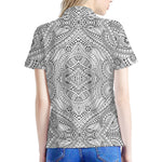 Ethnic Zentangle Pattern Print Women's Polo Shirt