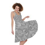 Ethnic Zentangle Pattern Print Women's Sleeveless Dress