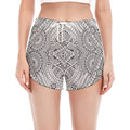 Ethnic Zentangle Pattern Print Women's Split Running Shorts