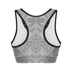 Ethnic Zentangle Pattern Print Women's Sports Bra
