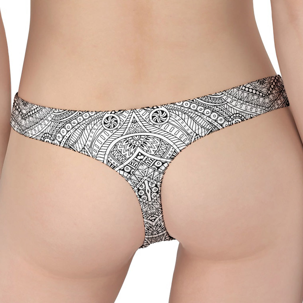 Ethnic Zentangle Pattern Print Women's Thong