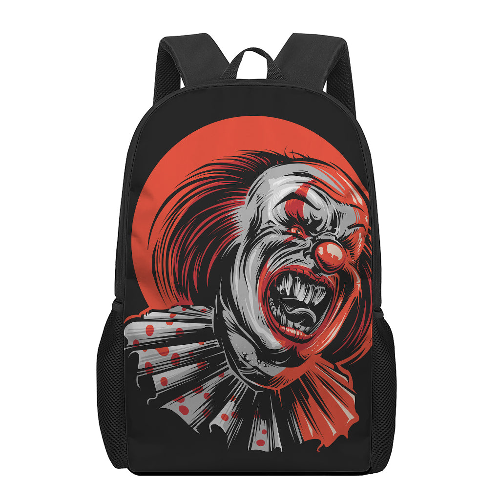 Evil Clown Print 17 Inch Backpack