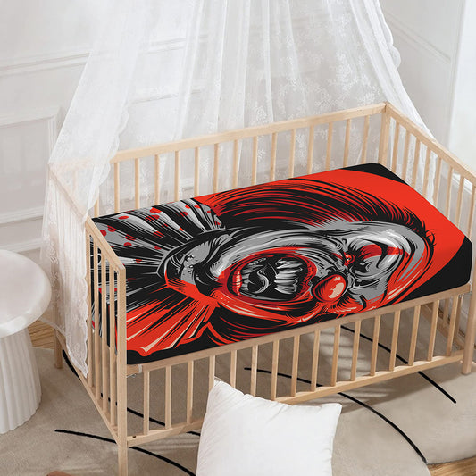 Evil Clown Print Baby Crib Sheet