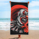 Evil Clown Print Beach Towel