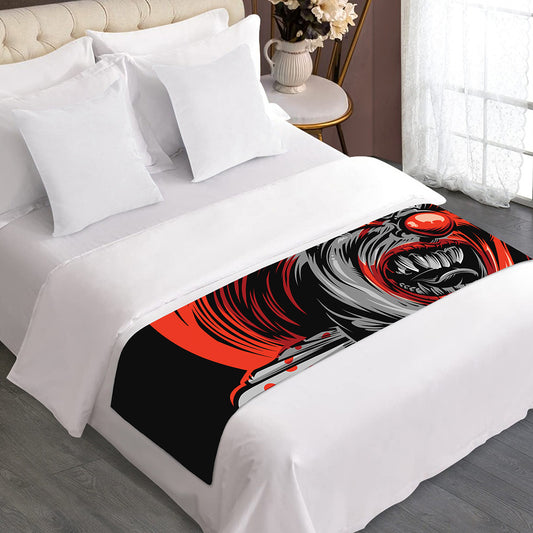 Evil Clown Print Bed Runner